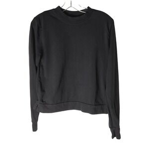 Pact Organic Cotton Crewneck Long Sleeve Sweatshirt Tee Dark Gray Womens Size XS